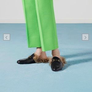Gucci Princetown lamb wool lined mules